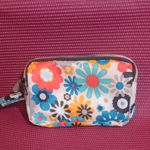 Floral Cosmetic Bag with Multicolor Design